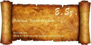Barna Szerénusz névjegykártya